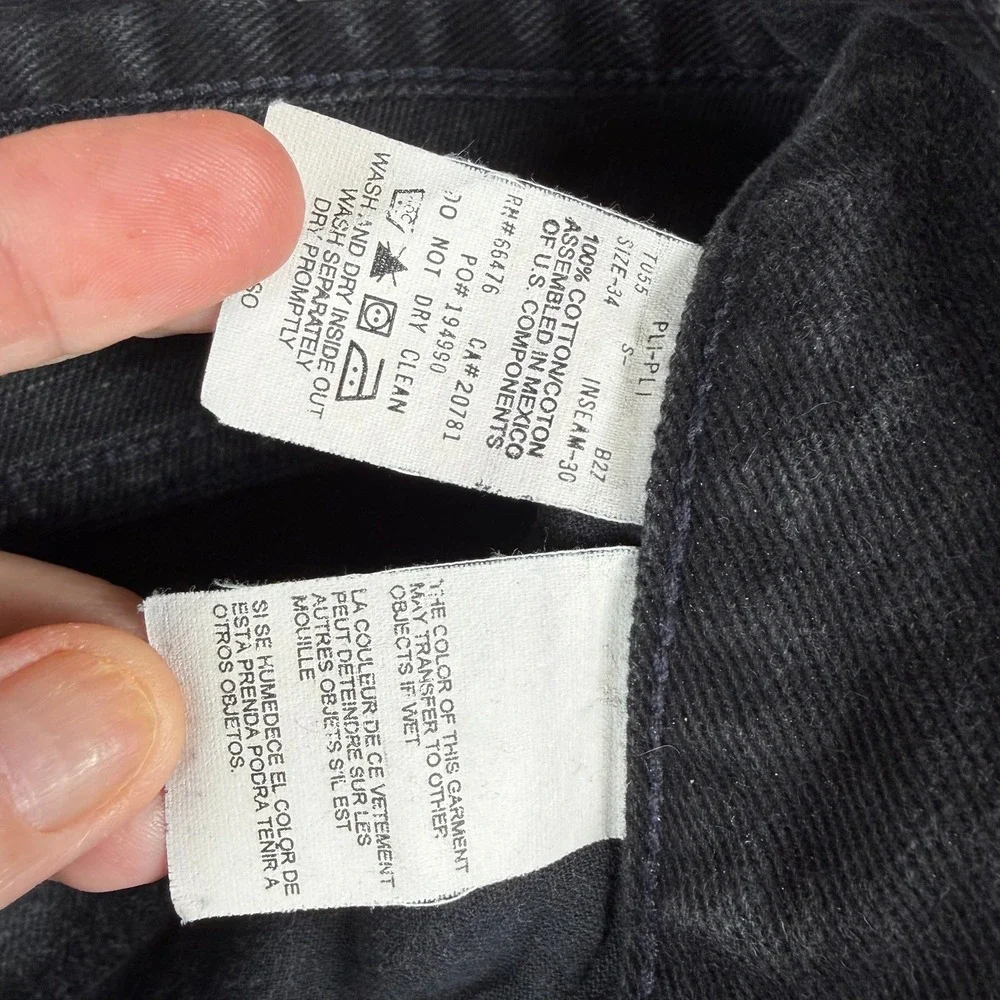 Vintage Tommy Hilfiger Jeans Mens 34x30 Black Relaxed Straight Leg Denim Y2K 90s